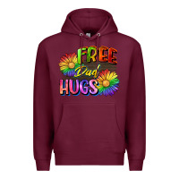 Burgundy Free dad hugs Premium Hoodie - CowGirlArtShop