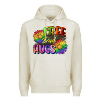 Oatmeal Heather Free dad hugs Premium Hoodie - CowGirlArtShop
