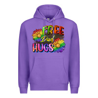 Purple Free dad hugs Premium Hoodie - CowGirlArtShop
