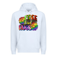 White Free dad hugs Premium Hoodie - CowGirlArtShop