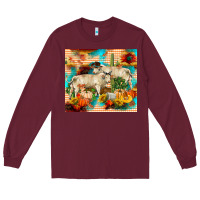 Burgundy fall charolais bulls Long Sleeve Tee - RanaPortraitStore