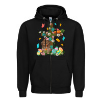 Black Western Rabbit with Cross Easter Day Zipper Hoodie - HowdyJamesFarm