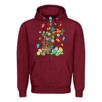 Burgundy Western Rabbit with Cross Easter Day Zipper Hoodie - HowdyJamesFarm