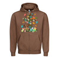 Chestnut Western Rabbit with Cross Easter Day Zipper Hoodie - HowdyJamesFarm