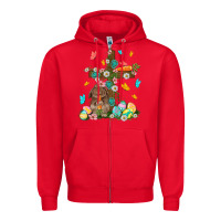 Red Western Rabbit with Cross Easter Day Zipper Hoodie - HowdyJamesFarm