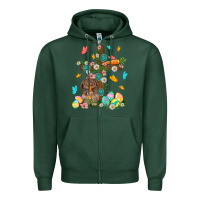 Western Rabbit With Cross Easter Day Zipper Hoodie | Teevron