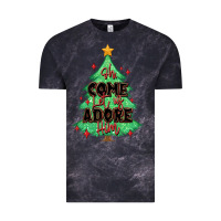 Cloud Black oh come let us adore him christmas tree Vintage Tee - MaliasSmallBusiness