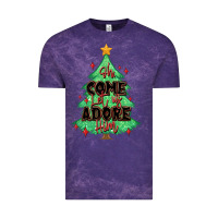 Cloud Purple oh come let us adore him christmas tree Vintage Tee - MaliasSmallBusiness