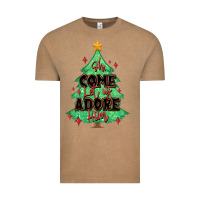 Vintage Coffee oh come let us adore him christmas tree Vintage Tee - MaliasSmallBusiness