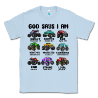 Dusty Blue god says i am Classic Tee - MaliasSmallBusiness