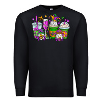 Black mardi gras gnomes coffee cups Premium Sweatshirt - OliviaCreatesArt