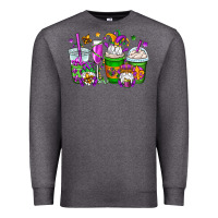 Charcoal Heather mardi gras gnomes coffee cups Premium Sweatshirt - OliviaCreatesArt