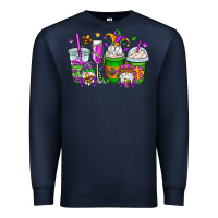 Navy mardi gras gnomes coffee cups Premium Sweatshirt - OliviaCreatesArt