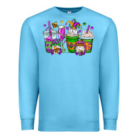 Ocean Blue mardi gras gnomes coffee cups Premium Sweatshirt - OliviaCreatesArt