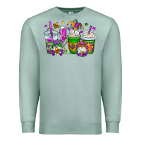 Seafoam mardi gras gnomes coffee cups Premium Sweatshirt - OliviaCreatesArt