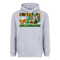 Heather Grey fueled by beer and shenanigans Heavyweight Hoodie - CowGirlArtShop