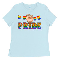 Baby Blue pride lgbtq Ladies Tee - Artiststas