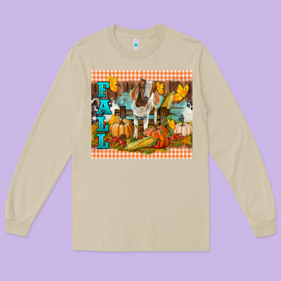 Fall With Baby Goat Long Sleeve Tee Designed By Lillyallendesigns