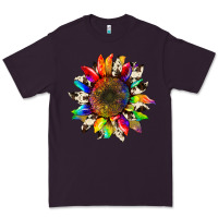 Plum tie dye sunflower with cowhide Premium Tee - Artiststas
