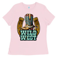Bubblegum Pink wild west Ladies Tee - JahusDesignShop