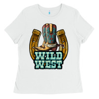 White wild west Ladies Tee - JahusDesignShop