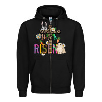 Black He is risen Easter Day Zipper Hoodie - HowdyJamesFarm