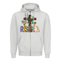 Dove Grey He is risen Easter Day Zipper Hoodie - HowdyJamesFarm