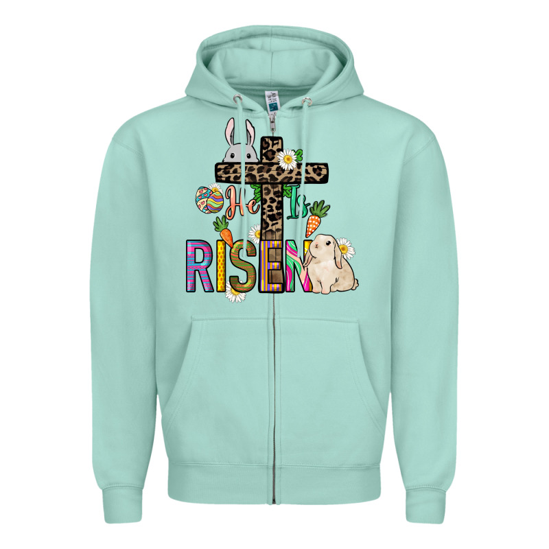 He Is Risen Easter Day Zipper Hoodie by HowdyJamesFarm | Teevron
