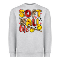 Heather Grey softball life Heavyweight Sweatshirt - Artiststas