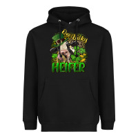 Black One lucky Heifer Heavyweight Hoodie - CowGirlArtShop