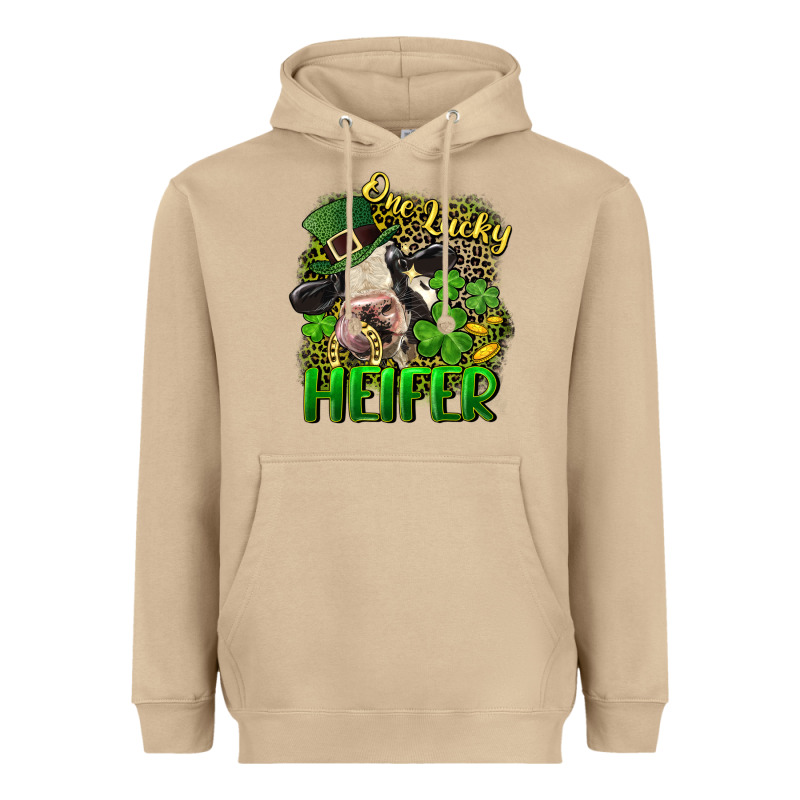 One Lucky Heifer Heavyweight Hoodie by CowGirlArtShop | Teevron