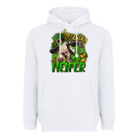 White One lucky Heifer Heavyweight Hoodie - CowGirlArtShop