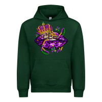 Forest Green mardi gras lips Urban Hoodie - LillyAllenDesigns