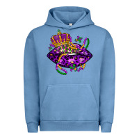 Pigment Pebble Blue mardi gras lips Urban Hoodie - LillyAllenDesigns