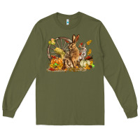 Army Green Fall Rabbit Long Sleeve Tee - LillyAllenDesigns