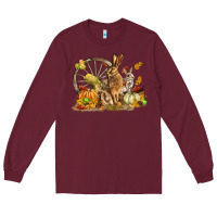 Burgundy Fall Rabbit Long Sleeve Tee - LillyAllenDesigns
