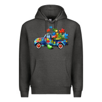 Charcoal Heather Autism truck Premium Hoodie - CowGirlArtShop