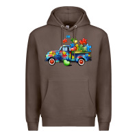 Coffee Autism truck Premium Hoodie - CowGirlArtShop