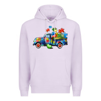 Lilac Autism truck Premium Hoodie - CowGirlArtShop