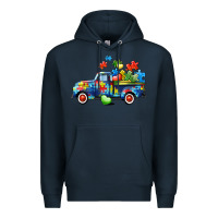 Navy Autism truck Premium Hoodie - CowGirlArtShop