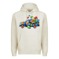 Oatmeal Heather Autism truck Premium Hoodie - CowGirlArtShop