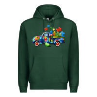 Sports Green Autism truck Premium Hoodie - CowGirlArtShop