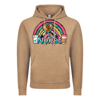 Vintage Coffee nurse rainbow Vintage Hoodie - NancyCooperArtShop