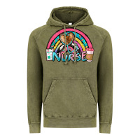 Vintage Olive nurse rainbow Vintage Hoodie - NancyCooperArtShop