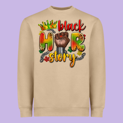 Black Her Story Heavyweight Sweatshirt Designed By Artiststas