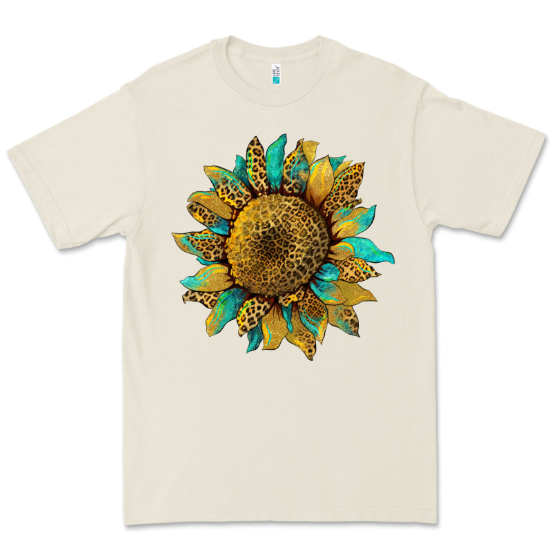 Sunflower With Leopard And Turquoise Premium Tee by Artiststas | Teevron