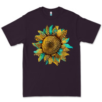 Plum sunflower with leopard and turquoise Premium Tee - Artiststas