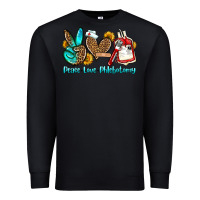Black peace love phlebotomy Premium Sweatshirt - OliviaCreatesArt