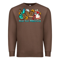 Chestnut peace love phlebotomy Premium Sweatshirt - OliviaCreatesArt