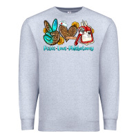 Heather Grey peace love phlebotomy Premium Sweatshirt - OliviaCreatesArt